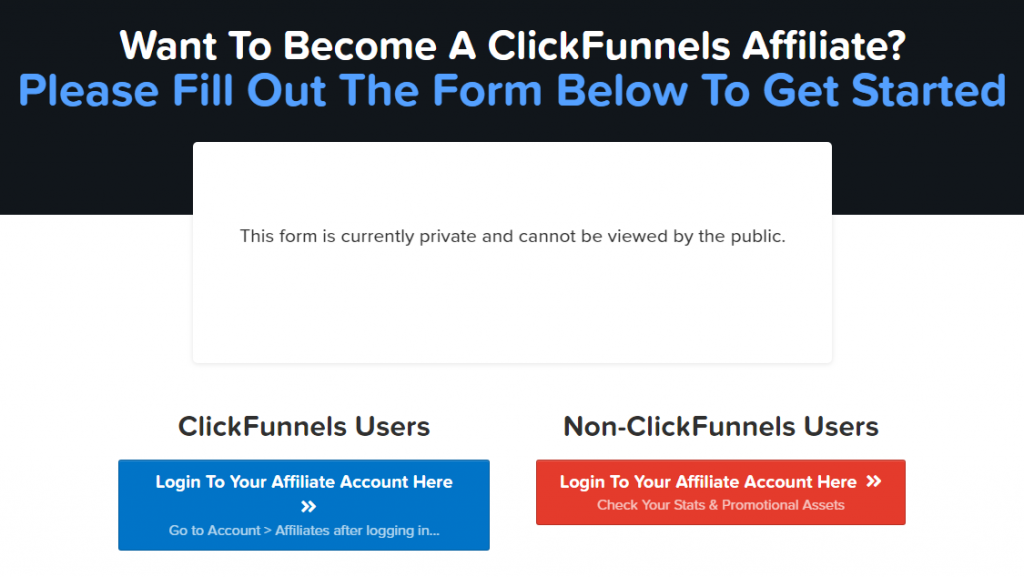 ClickFunnels Affiliate Sign Up Page